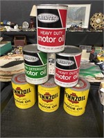 Early Cardboard Motor Oil Cans.