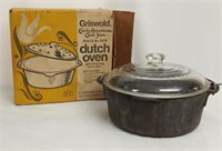 Griswold Dutch Oven Cast with Glass Lid