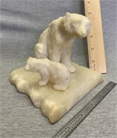 1928 Memorum Bremen Carved Alabaster Polar Bear