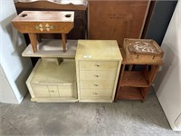 Mid Century Modern End Tables, Pine Heart Table &