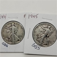 1944 & 1945 WALKING LIBERTY HALF DOLLARS