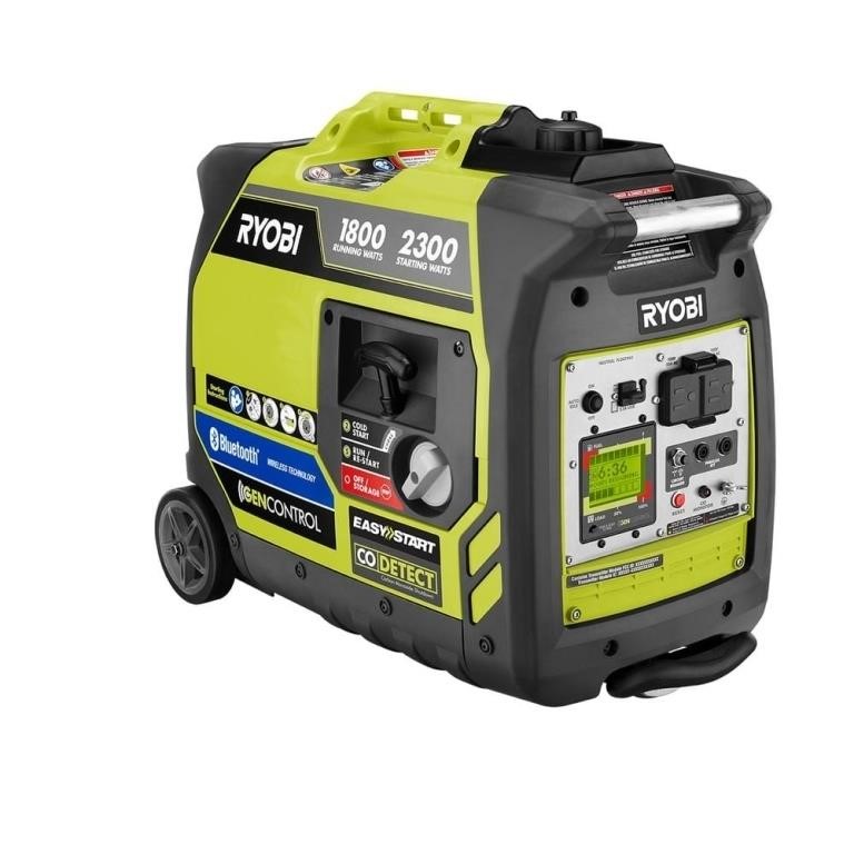 Ryobi, 2,300-Watt Recoil Start Bluetooth Generator