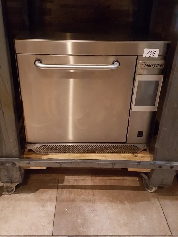 Merrychef oven with 2 baking trays and handle see*