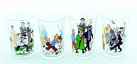 Tintin. Lot de 4 verres (1986)