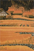 Shiro Kasamatsu Woodblock, Ohara in Autumn, 87/200