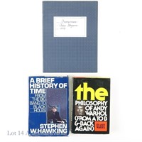 Stephen Hawking & Andy Warhol 1st Ed Books (2)