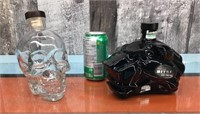 Skull & Panther liquor bottles (no contents)