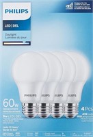 Philips Led 60W A19 Daylight Non Dimmable Bulb-4Ct