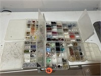 Plastic Caddies w/Beads & Craft