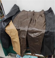 4 pair of leather pants