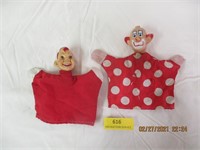 1950 Howdy Dowdy Puppet & Bozo the Clown Puppet
