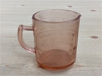 Cream Dove Brand Pink glass measuring cup 3”x 3