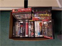 Large box of various PC games some are new