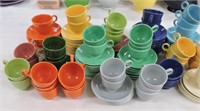 Vintage Fiesta large lot of cups and saucers,