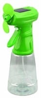 Solar Spray Bottle Misting Fan ~ Green