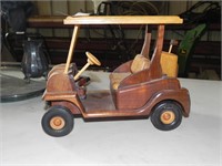 Hand-Crafted Wooden Golf Cart, Bag & Club