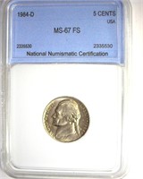 1984-D Nickel MS67 FS LISTS $13500