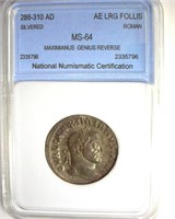 286-310 AD Genius Reverse NNC MS64 Silvered