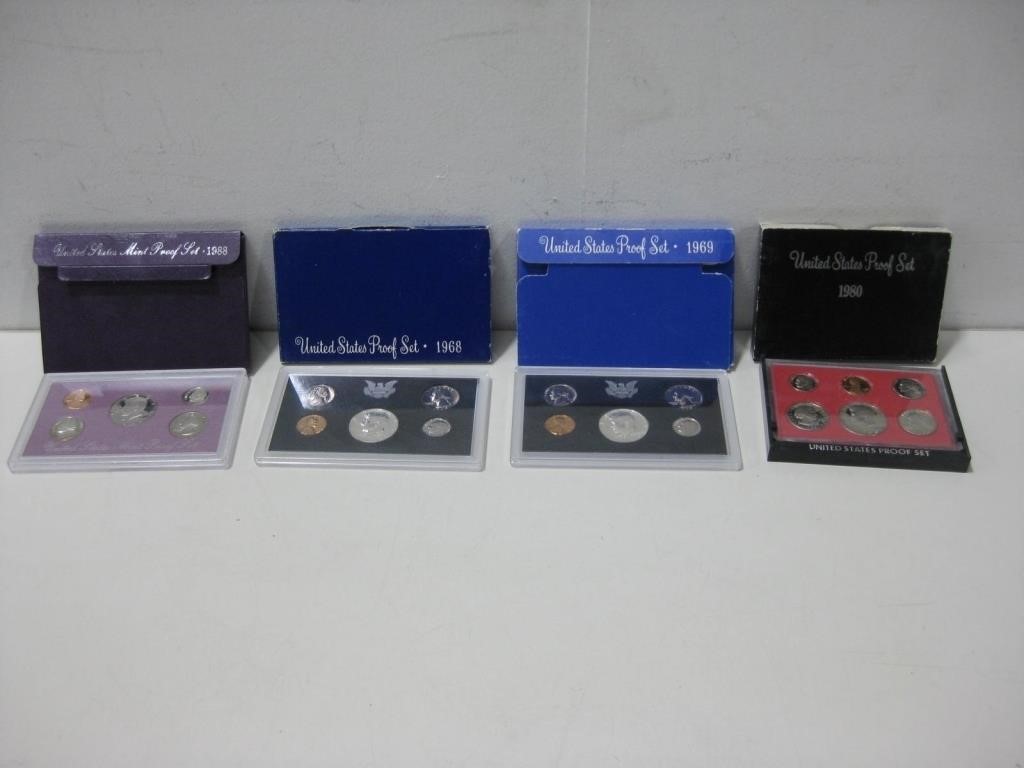 Four Assorted United States Proof Sets See Info