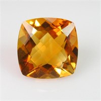 Natural Cushion Checker Citrine 5.30 Cts - Untreat