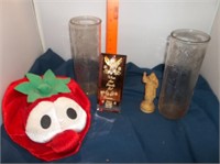 Religious Candle Holders, Decor, Veggie Tales Hat