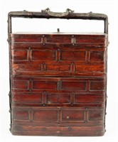 Vintage Chinese Zitan Rosewood Long Handle Box