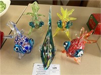 5 Handmade Glass Fish Sculptures
