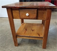 Wood Side Table w/Drawer