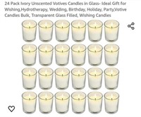 MSRP $19 24 Pack Votive Candles in Glass