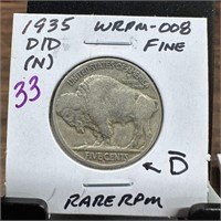 1935-D/D BUFFALO NICKEL WRPM-008