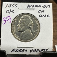 1955-D/S JEFFERSON NICKEL WOMM-017 UNC