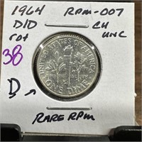 1964-D/D ROOSEVELT SILVER DIME RPM-007