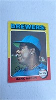 1975 Topps Hank Aaron Des.Hitter Brewers Auto #660