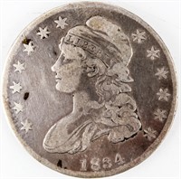 Coin 1834 Bust Half Dollar in Very Fine, Cleaned