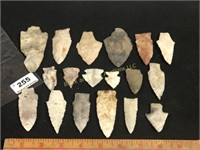 Lot of 18 Indian Arrowheads and Points