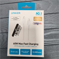 Anker 3' 60W Braided USB-C to USB-C Max Fast Charg