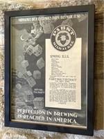 Pabst Beer Advertisement, Framed 10” x 13”
