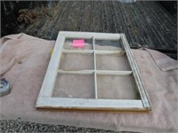 Vintage 6 Glass Pane Wooden Window