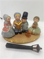 Vintage Figurine Carolers Christmas With A dog.