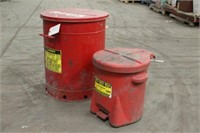 (2) Shop Rag Containers, Approx 20"x24" & 14"x15"