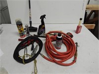 Air hose, booster cables