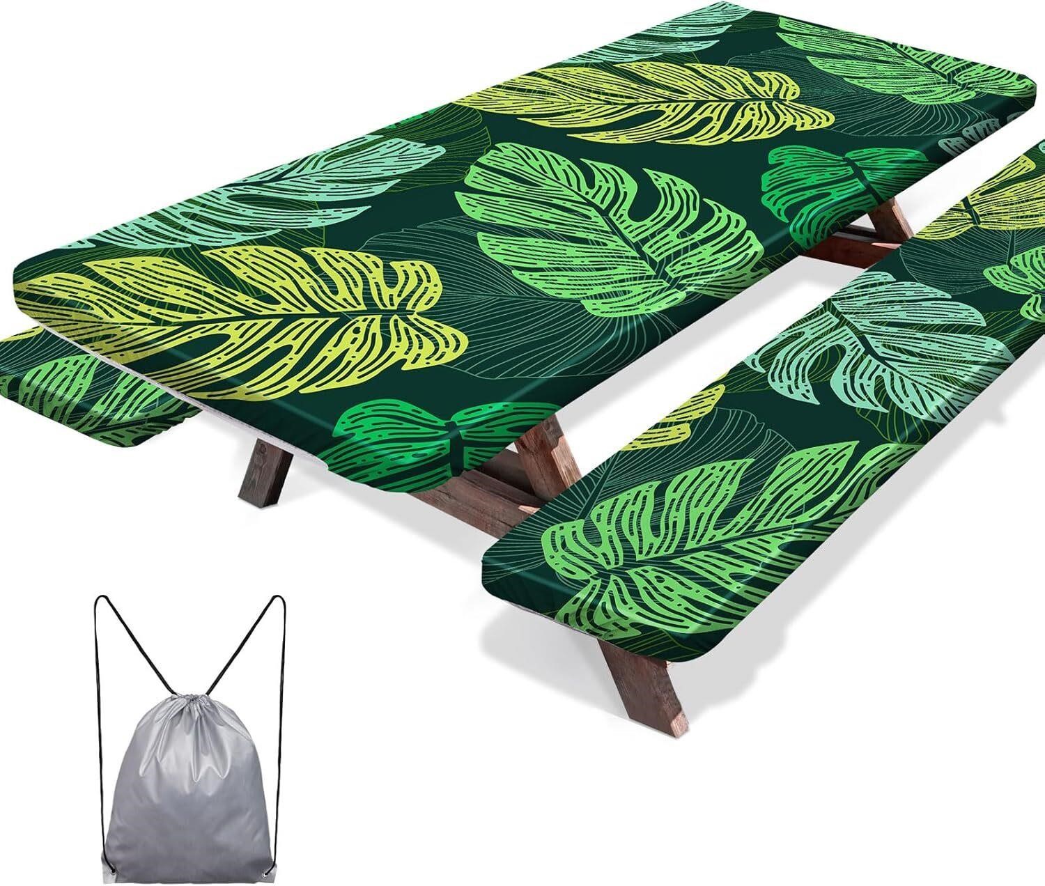 MHJY Picnic Table Cover with Bench Covers 8 Ft