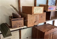 Shelf of Crates, Copper Pieces for Crafts & More