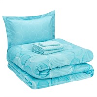 5-Piece Bedding Set, Twin/Twin XL,Teal, Geometric