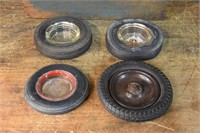 Tyre Ashtray Grouping inc Dunlop, Olympic, Hardie