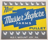 "Musser Leghorn Pullet Farms" Metal Sign
