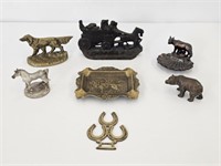 7 MOSTY BRASS & COPPER ANIMALS - 3.25" TO 7"