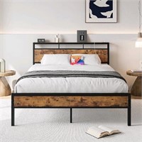 New ZGEHCO Full Size Bed Frame with Headboard Stor