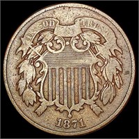 1871 Two Cent Piece LIGHTLY CIRCULATED
