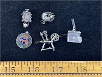 (5) sterling charms 19.7 grams total